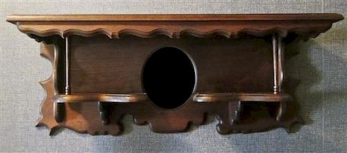Two Victorian Walnut Shelves, Height of first 9 x width 23 1/2 x depth 6 3/4 inches.