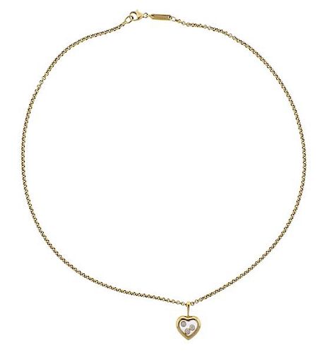 Chopard Happy Diamond 18K Gold Diamond Heart Pendant Necklace
