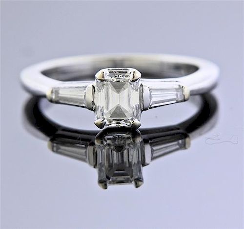 GIA 0.72ct G VS1 Emerald Diamond Engagement Ring 