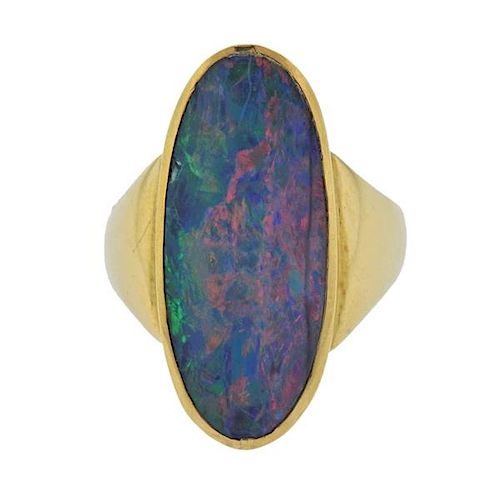 18K Gold Opal Ring