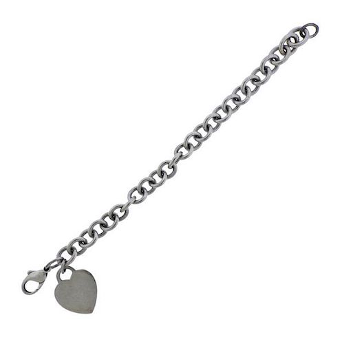Tiffany &amp; Co Sterling Silver Heart Charm Bracelet