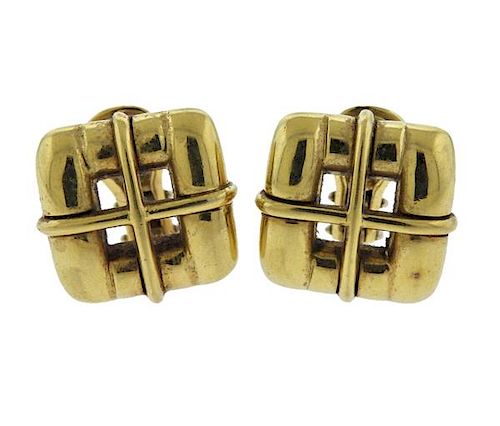 Tiffany &amp; Co 18K Gold Square Earrings