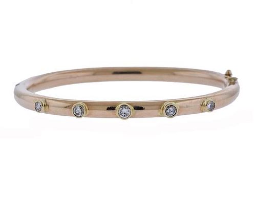 10k Gold Diamond Bangle Bracelet 