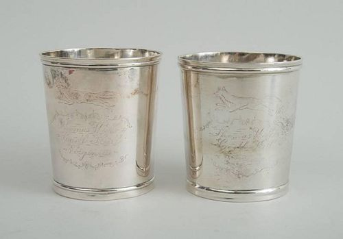 ASSEMBLED PAIR OF AMERICAN PRESENTATION SILVER JULEP CUPS