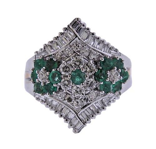 18k 14k Gold Diamond Emerald Ring 