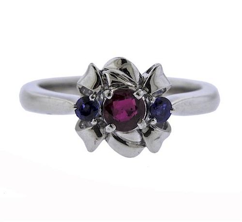 Platinum Ruby Sapphire Ring
