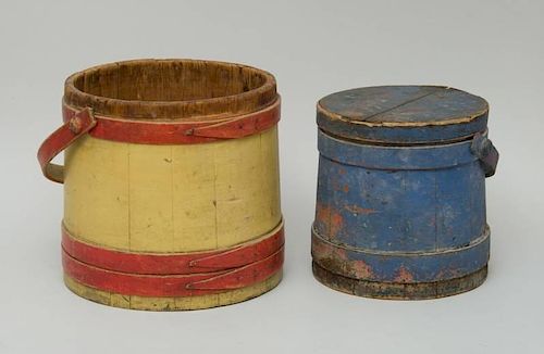 PROVINCIAL BLUE-PAINTED BUCKET