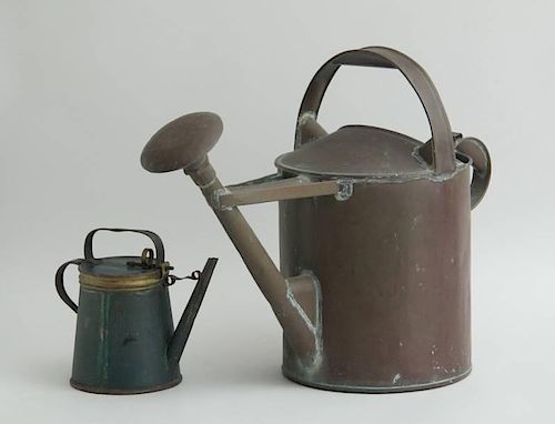 LARGE FRENCH COPPER WATERING CAN