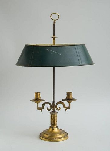 LOUIS XVI ORMOLU TWO-LIGHT BOUILLOTTE LAMP