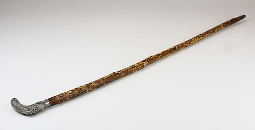 GAR white cast metal cane