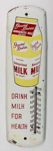General Dairies milk wall thermometer