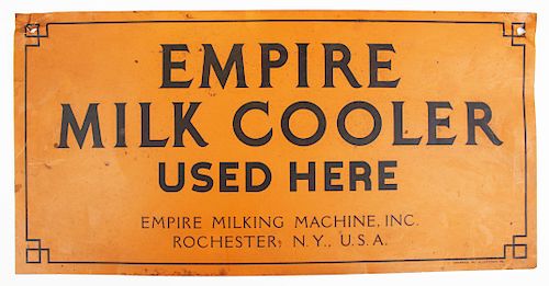 Empire Milk Cooler Used Here tin sign