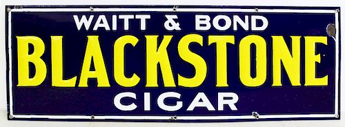 Waitt & Bond Blackstone Cigars enamel sign