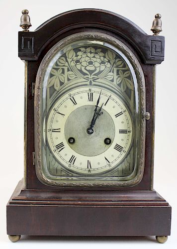 ca. 1920 Unghans mahogany case bracket clock