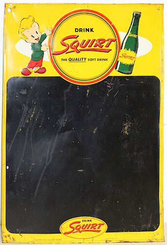 1950 Squirt embossed menu board sign