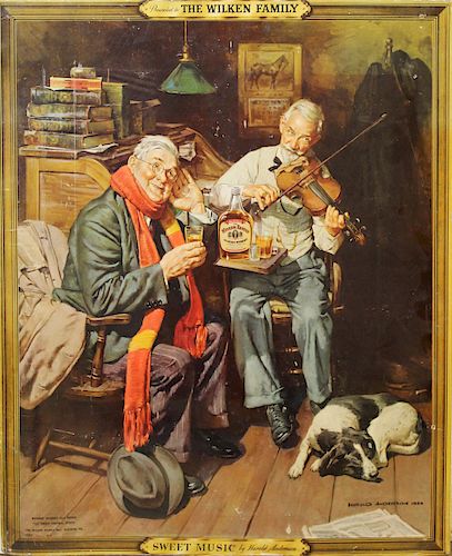 1938 Wilken Family whiskey advertising poster