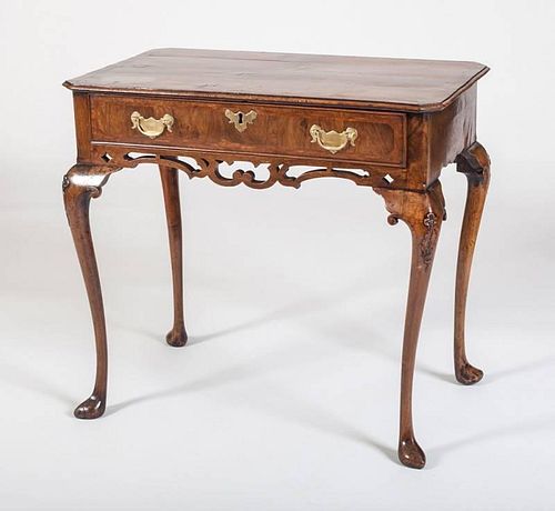 QUEEN ANNE INLAID WALNUT SIDE TABLE