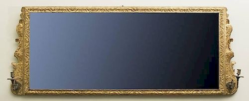 QUEEN ANNE CARVED GILTWOOD OVERMANTEL MIRROR