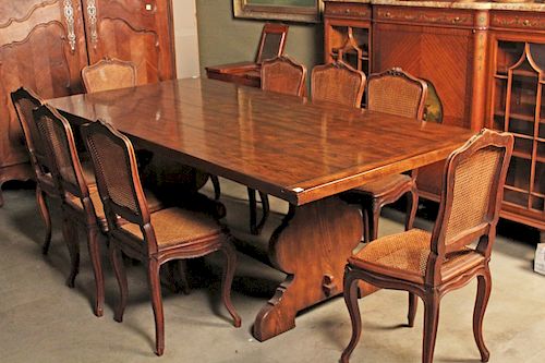 PROVINCIAL FRENCH STYLE OAK FARMHOUSE DINING TABLE