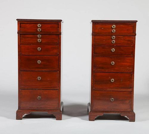 PAIR OF GEORGE III MAHOGANY COLLECTOR'S CABINETS