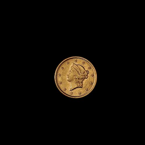 * A United States 1852 Liberty Head: Type 1 $1 Gold Coin