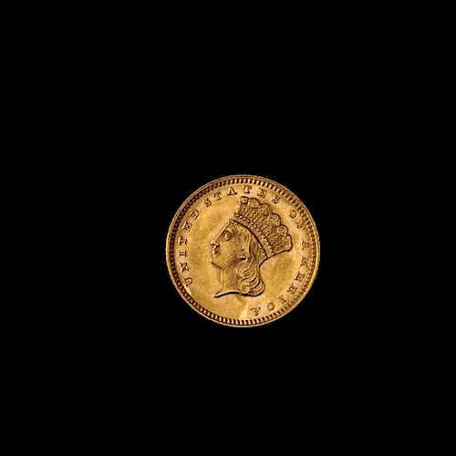 * A United States 1862 Liberty Head: Type 3 $1 Gold Coin