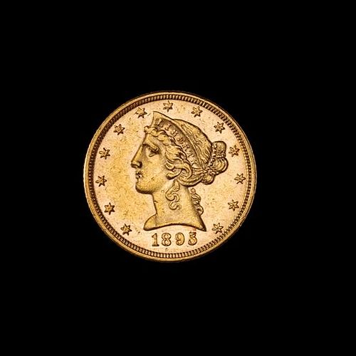 * A United States 1895 Liberty Head $5 Gold Coin