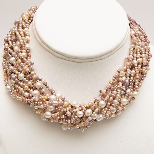 Multi-Strand Seed Pearl Necklace