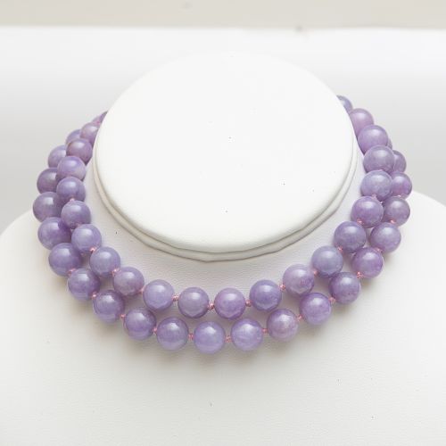 Lavender Jade Bead Necklace
