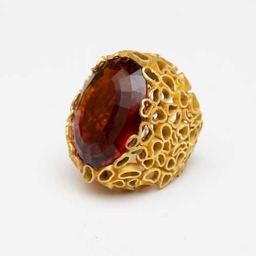 Andrew Grima 18k Gold and Madiera Citrine Ring