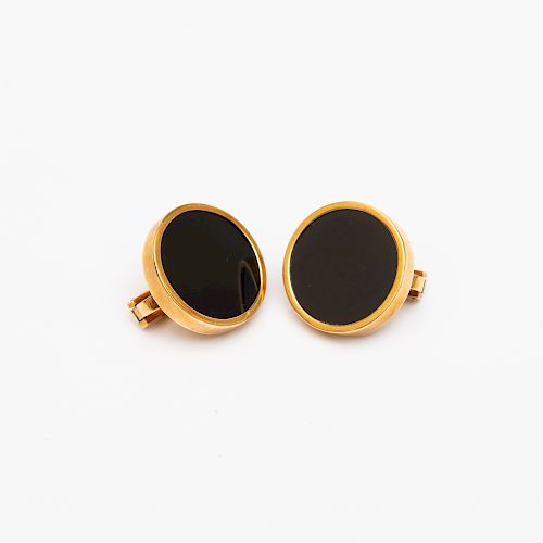 Andrew Grima 18k Gold and Black Onyx Earclips