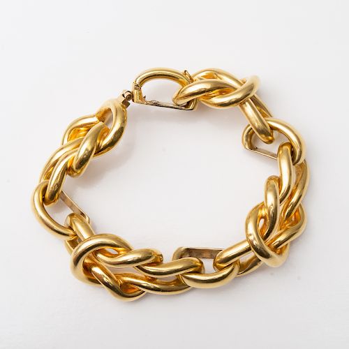 14k Gold Knot Shaped Link Bracelet