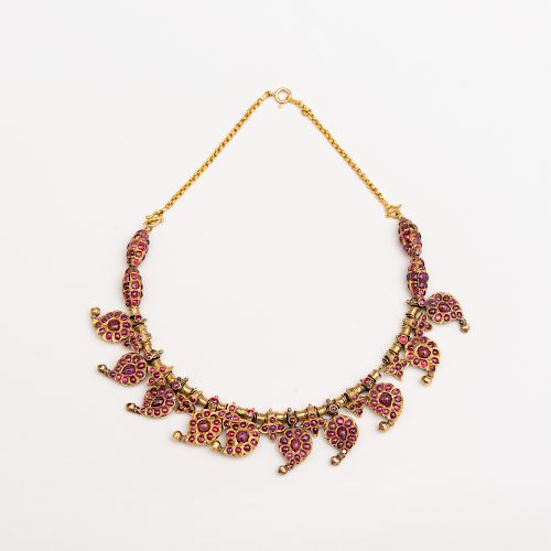 Indian Gold and Ruby Necklace