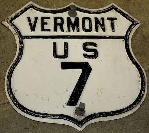 Embossed Steel VT US 7 sign
