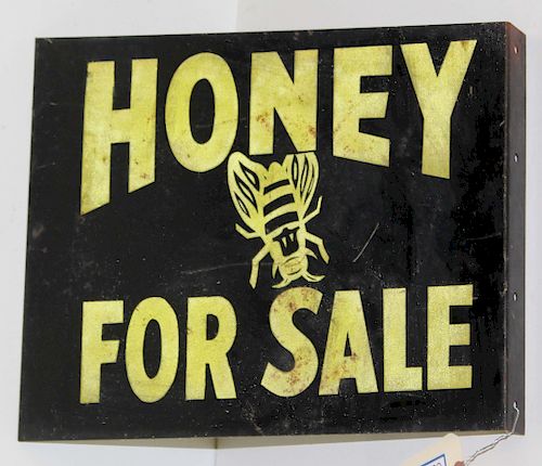 Honey for Sale sanded steel  flange sign