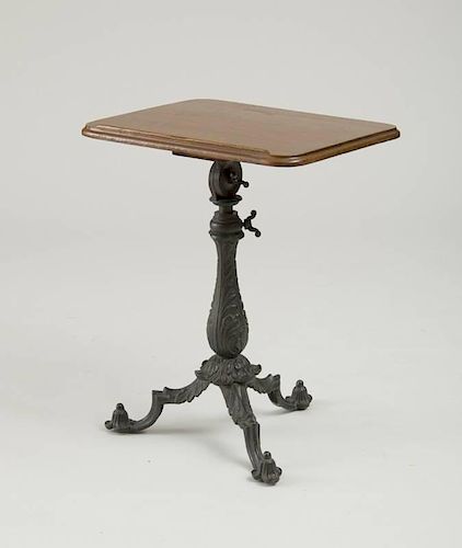 VICTORIAN CAST-IRON AND WALNUT READING STAND
