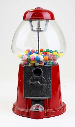 late 20th c. coin-op gum ball machine