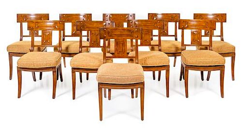 Michael Taylor, (American, 1927-1986), Michael Taylor Design, c. 1980 set of 10 Klismos dining chairs