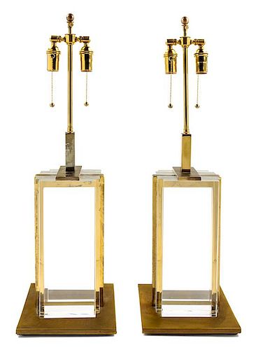 Manner of Karl Springer, USA, c. 1970s, pair of table lamps