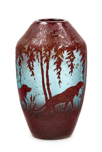 * Legras, France, Early 20th Century, cameo vase