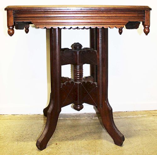 Victorian walnut Eastlake style parlor table