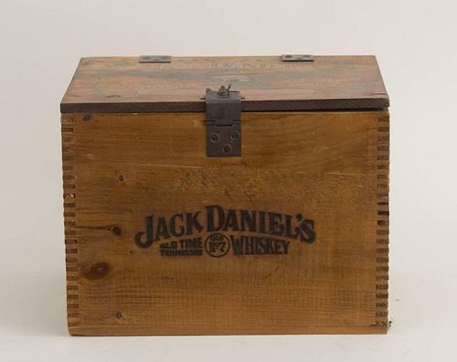 JACK DANIELS STENCILED WOOD LIQUOR BOX