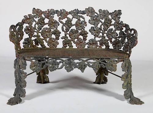 AMERICAN CAST-IRON GARDEN BENCH, MANUFACTURED BY THE KRAMER BROTHERS FOUNDRY, DAYTON, OHIO