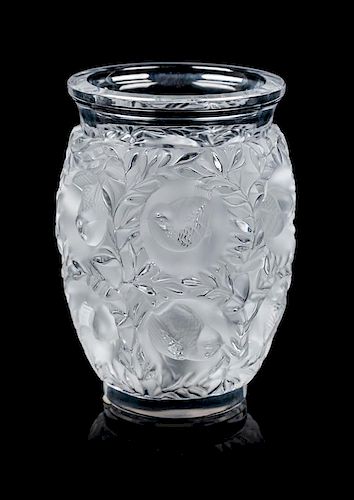 A Lalique Vase Height 6 3/4 inches