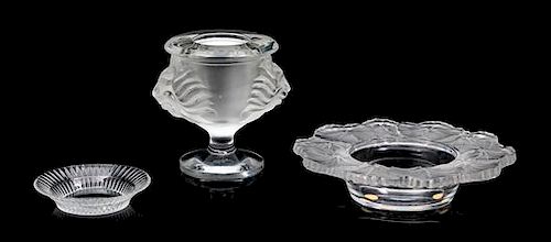 Two Lalique Items Height 3 3/4 inches.