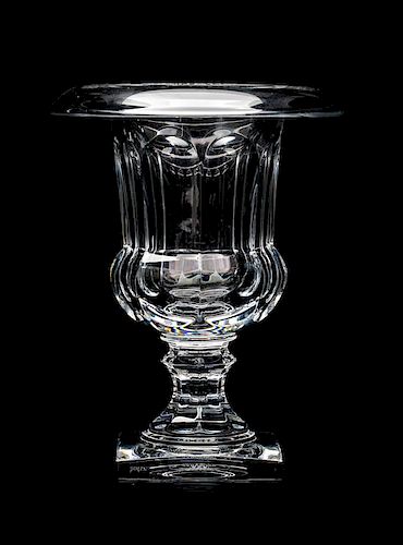 A Baccarat Musee des Cristalleries Reproduction Vase Height 8 inches.