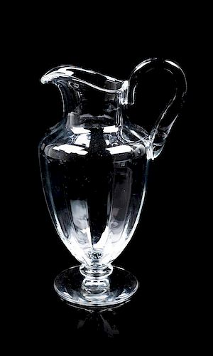 A Baccarat Water Pitcher Height 9 3/4 inches.