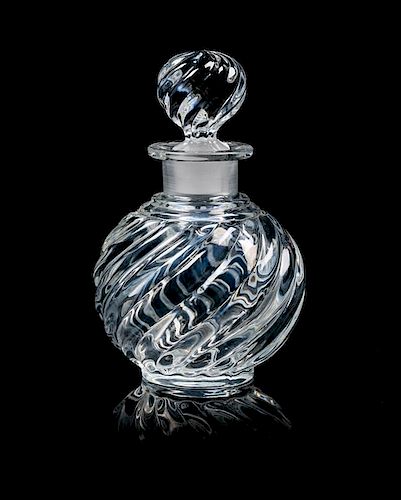 A Baccarat Glass Perfume Bottle Height 4 1/4 inches.