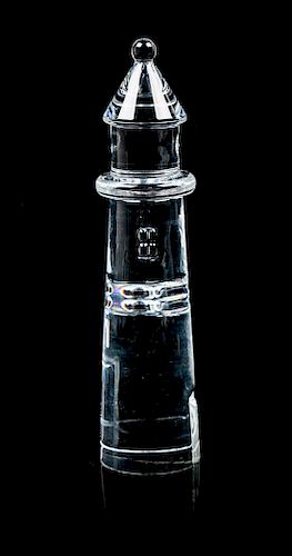 A Glass Lighthouse Height 9 7/8 inches.