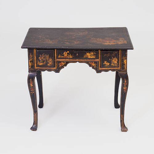 Queen Anne Black Japanned Dressing Table